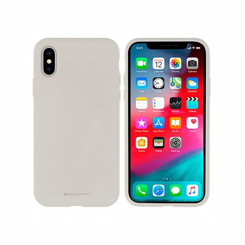 Silicone case sur le Apple iPhone 13 Pro Max MERCURY Coque en silicone Gris