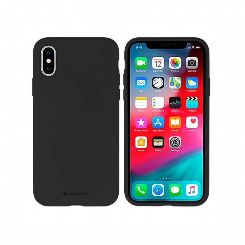 Silicone case sur le Samsung Galaxy A03S MERCURY Coque en silicone Noir
