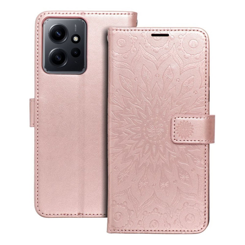 XIAOMI Redmi Note 12 4G Portefeuilles MEZZO Book Mandala  Or rose