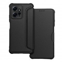 XIAOMI Redmi Note 12 4G Portefeuilles Razor Book Fibre de carbone, Modèle de carbone  Noir