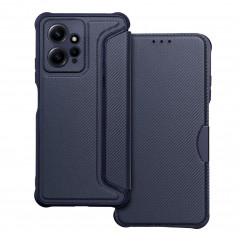 XIAOMI Redmi Note 12 4G Portefeuilles Razor Book Fibre de carbone, Modèle de carbone  Bleu