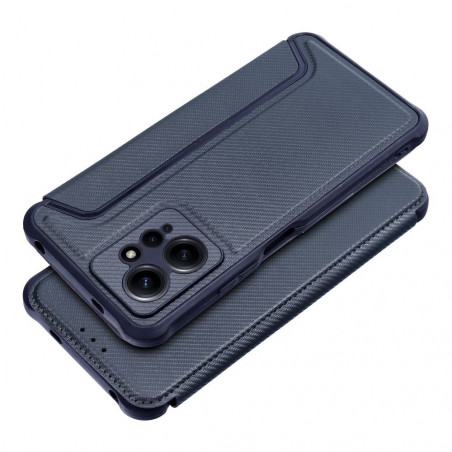 XIAOMI Redmi Note 12 4G Portefeuilles Razor Book Fibre de carbone, Modèle de carbone  Bleu