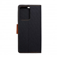 XIAOMI Redmi Note 12 Pro 5G Portefeuilles Canvas Book Noir