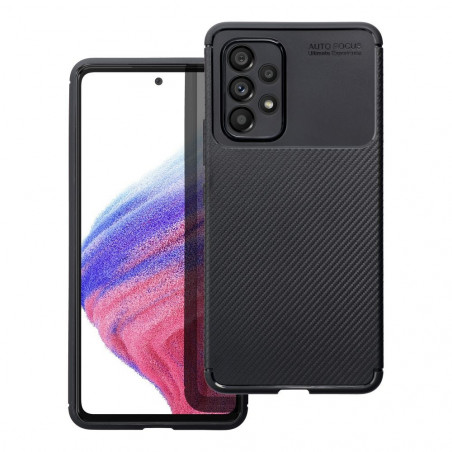 Samsung Galaxy A12 Coque Carbon premium Élégant  Noir