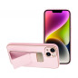 Apple iPhone 14 Coque LEATHER Case Kickstand Rose