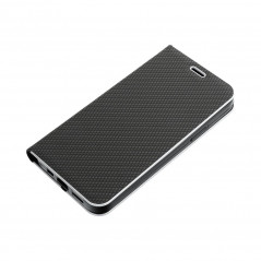 Apple iPhone 14 Pro Portefeuilles LUNA Book Carbon Fibre de carbone, Élégant  Noir