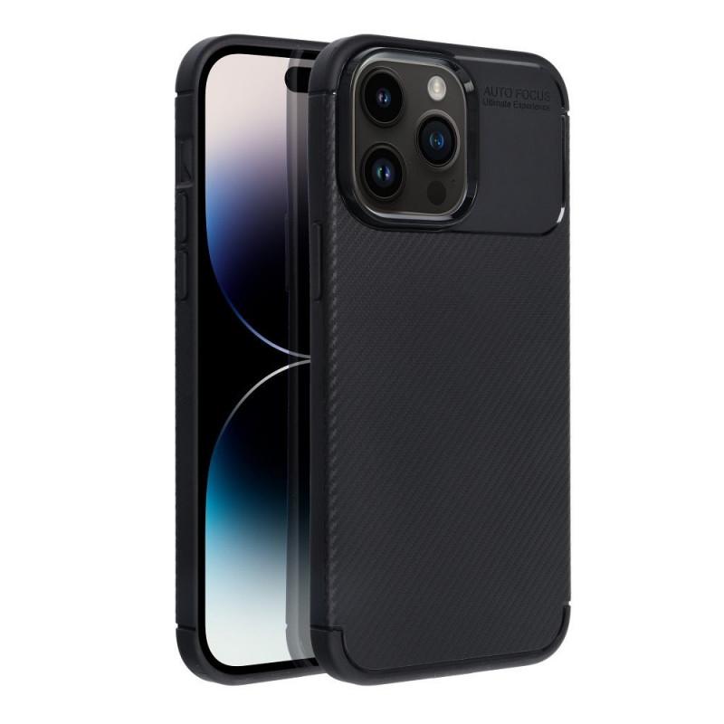 Apple iPhone 14 Pro Max Coque Carbon premium Élégant  Noir