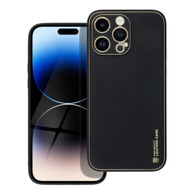 Apple iPhone 14 Pro Max Coque Leather Noir