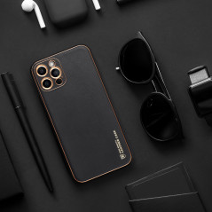 Apple iPhone 14 Pro Max Coque Leather Noir