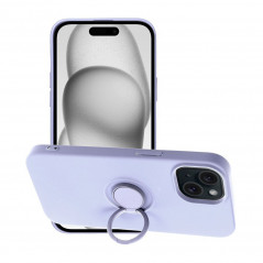 Apple iPhone 15 Coque Silicone ring Violet (Violet)