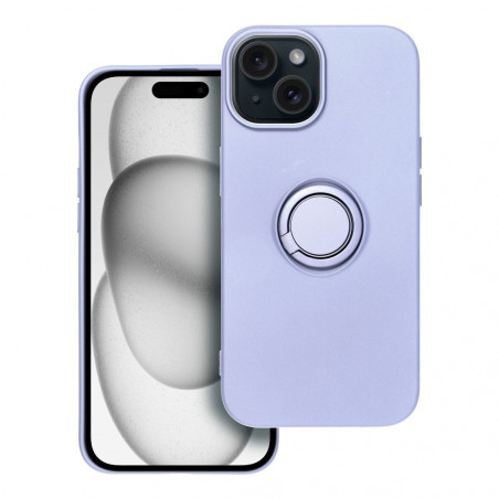 Apple iPhone 15 Coque Silicone ring Violet (Violet)