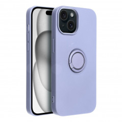 Apple iPhone 15 Coque Silicone ring Violet (Violet)