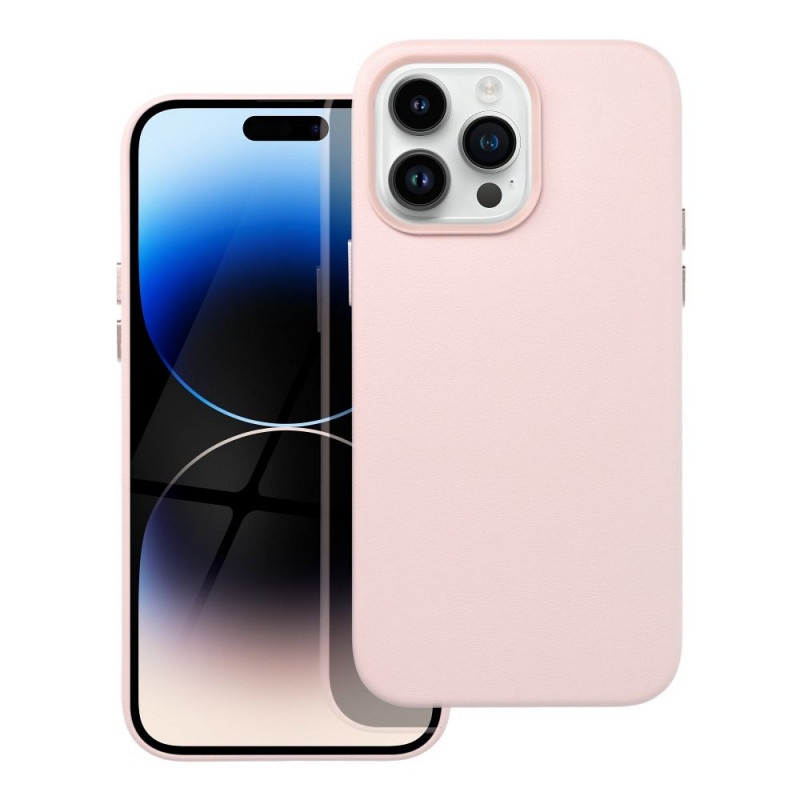 Apple iPhone 14 Pro Max Coque Leather Mag Cover Élégant  MagSAFE  Rose sable