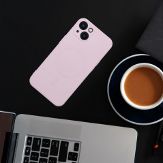 Apple iPhone 13 Coque Silicone Mag Cover MagSAFE  Rose