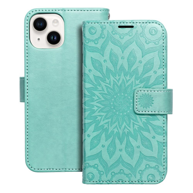 Apple iPhone 14 Portefeuilles MEZZO Book Mandala  Vert