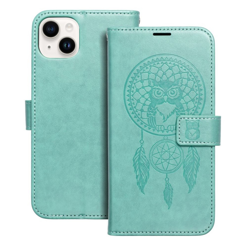 Apple iPhone 14 Plus Portefeuilles MEZZO Book Capteurs de rêve  Vert