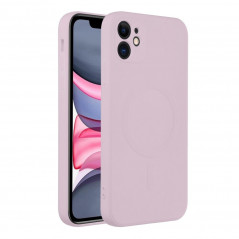 Apple iPhone 11 Coque Silicone Mag Cover MagSAFE  Rose