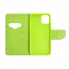 Apple iPhone 14 Pro Portefeuilles Fancy Book Marine / Citron vert