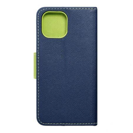 Apple iPhone 14 Portefeuilles Fancy Book Marine / Citron vert