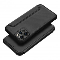 Apple iPhone 12 Pro Portefeuilles Razor Book Fibre de carbone, Modèle de carbone  Noir