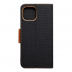 Apple iPhone 14 Portefeuilles Canvas Book Noir