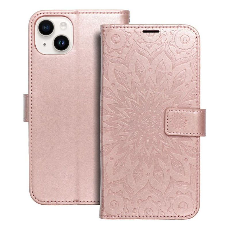 Apple iPhone 14 Plus Portefeuilles MEZZO Book Mandala  Or rose