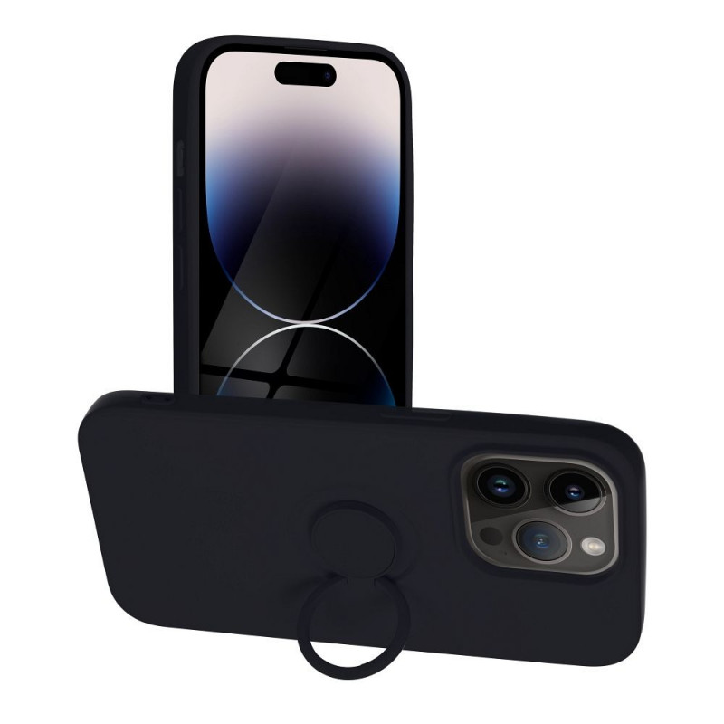 Apple iPhone 14 Pro Coque Silicone ring Noir