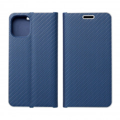 Apple iPhone 14 Pro Max Portefeuilles LUNA Book Carbon Fibre de carbone, Élégant  Bleu
