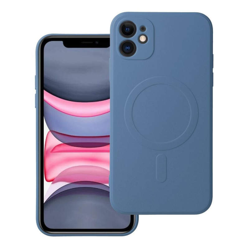 Apple iPhone 11 Coque Silicone Mag Cover MagSAFE  Bleu