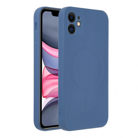 Apple iPhone 11 Coque Silicone Mag Cover MagSAFE  Bleu