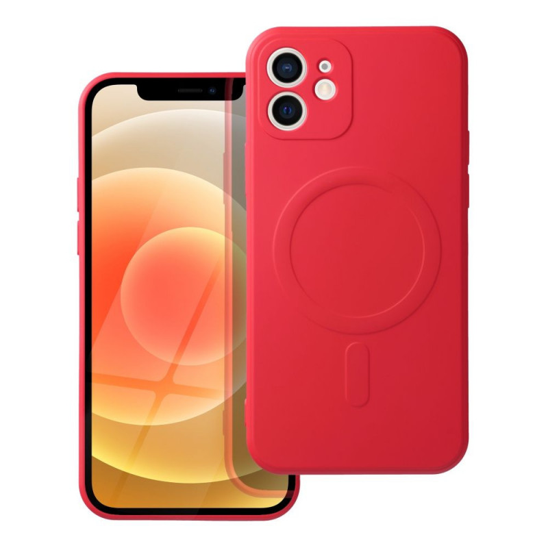 Apple iPhone 12 Coque Silicone Mag Cover MagSAFE  Rouge
