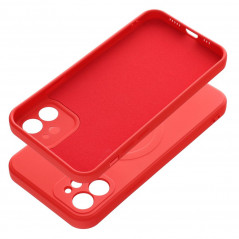 Apple iPhone 12 Coque Silicone Mag Cover MagSAFE  Rouge