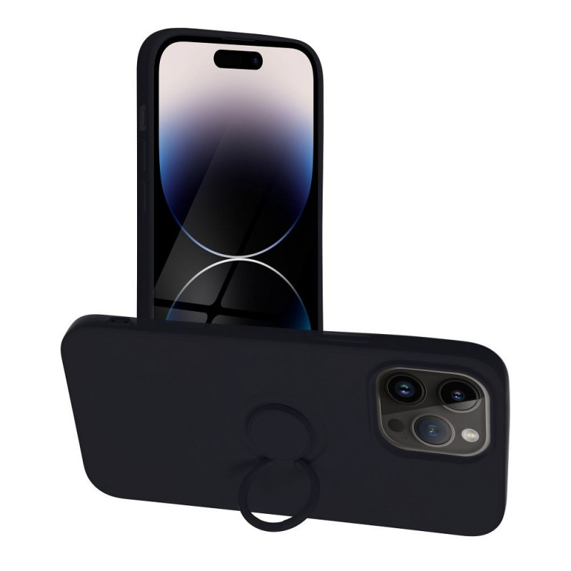 Apple iPhone 14 Pro Max Coque Silicone ring Noir