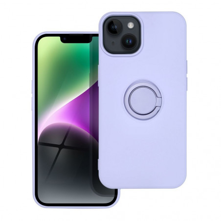 Apple iPhone 14 Coque Silicone ring Violet (Violet)