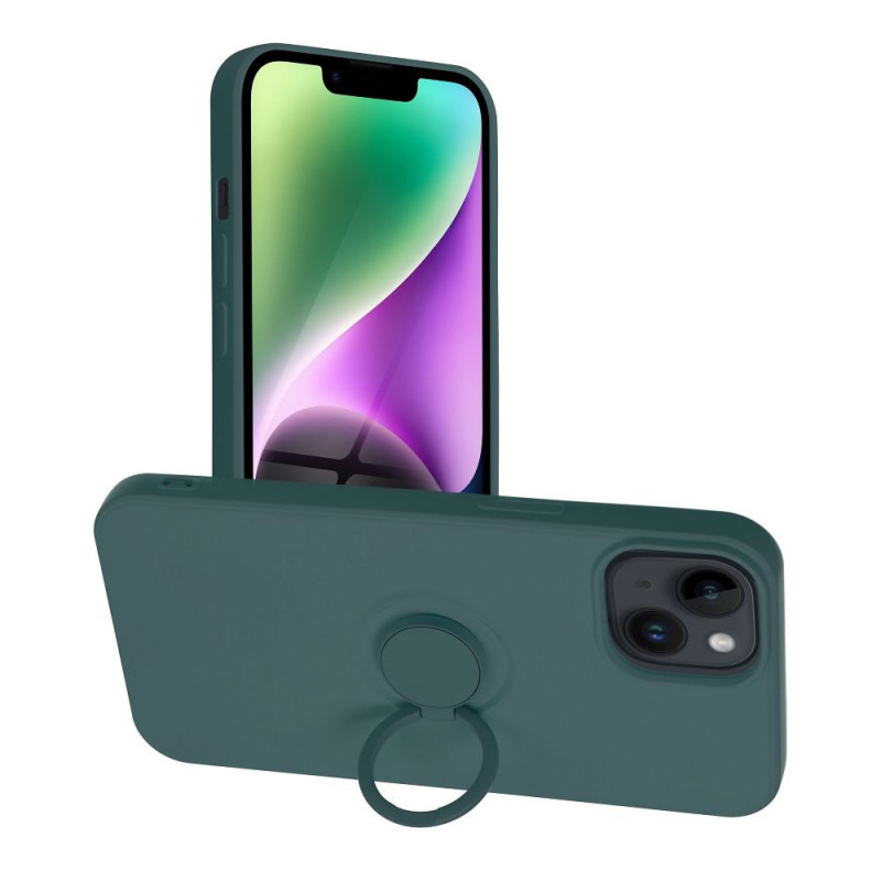 Apple iPhone 14 Coque Silicone ring Vert