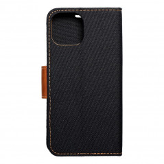 Apple iPhone 15 Portefeuilles Canvas Book Noir