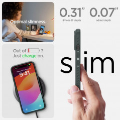 Apple iPhone 15 Coque Spigen  Liquid Air Vert abysses