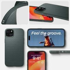 Apple iPhone 15 Coque Spigen  Liquid Air Vert abysses