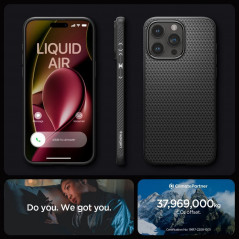 Apple iPhone 15 Pro Max Coque Spigen  Liquid Air Noir mat