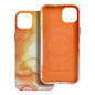 Apple iPhone 15 Plus Coque Leather Mag Cover Élégant  MagSAFE  Éclaboussure d'orange