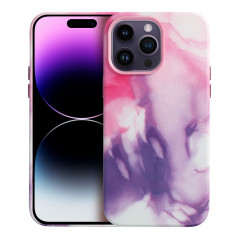 Apple iPhone 15 Plus Coque Leather Mag Cover Élégant  MagSAFE  Éclaboussure violette
