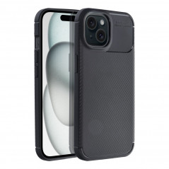 Apple iPhone 15 Coque Carbon premium Élégant  Noir
