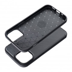 Apple iPhone 15 Coque Carbon premium Élégant  Noir