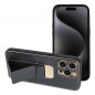 Apple iPhone 15 Pro Max Coque LEATHER Case Kickstand Noir