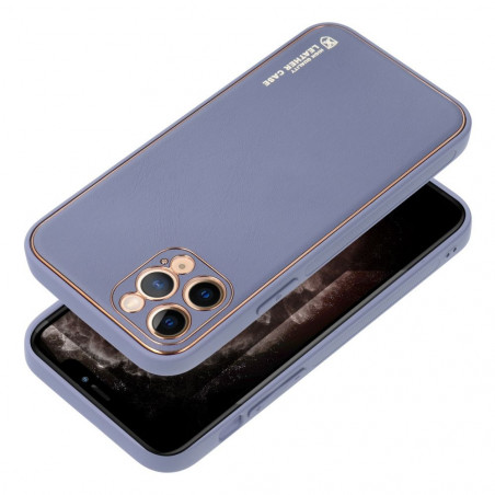Apple iPhone 15 Coque Leather Bleu