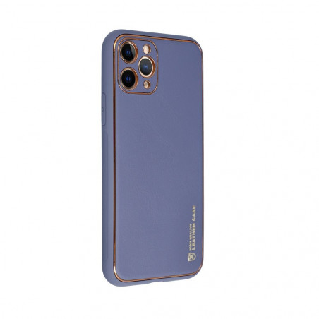 Apple iPhone 15 Coque Leather Bleu