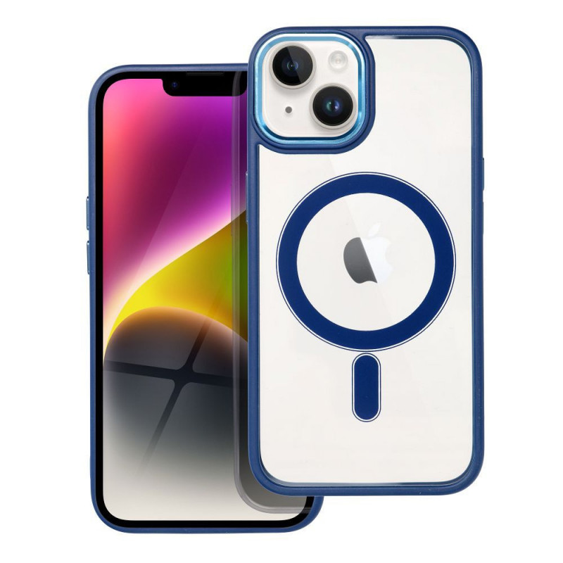 Apple iPhone 14 Coque Color Edge Mag MagSAFE  Bleu marine