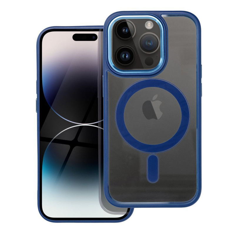 Apple iPhone 14 Pro Coque Color Edge Mag MagSAFE  Bleu marine