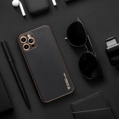 Apple iPhone 15 Pro Max Coque Leather Noir