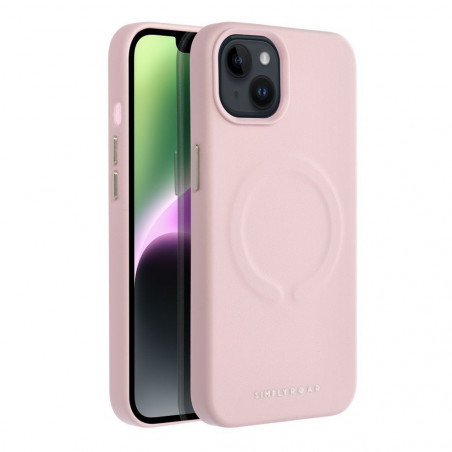 Apple iPhone 15 Pro Max Coque Roar Leather Mag Élégant  MagSAFE  Rose vif